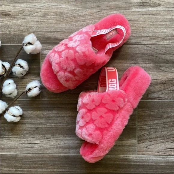 Pink Fluff Yeah Fluff Pink Ugg Slide Slippers Ugg Slippers Fluff